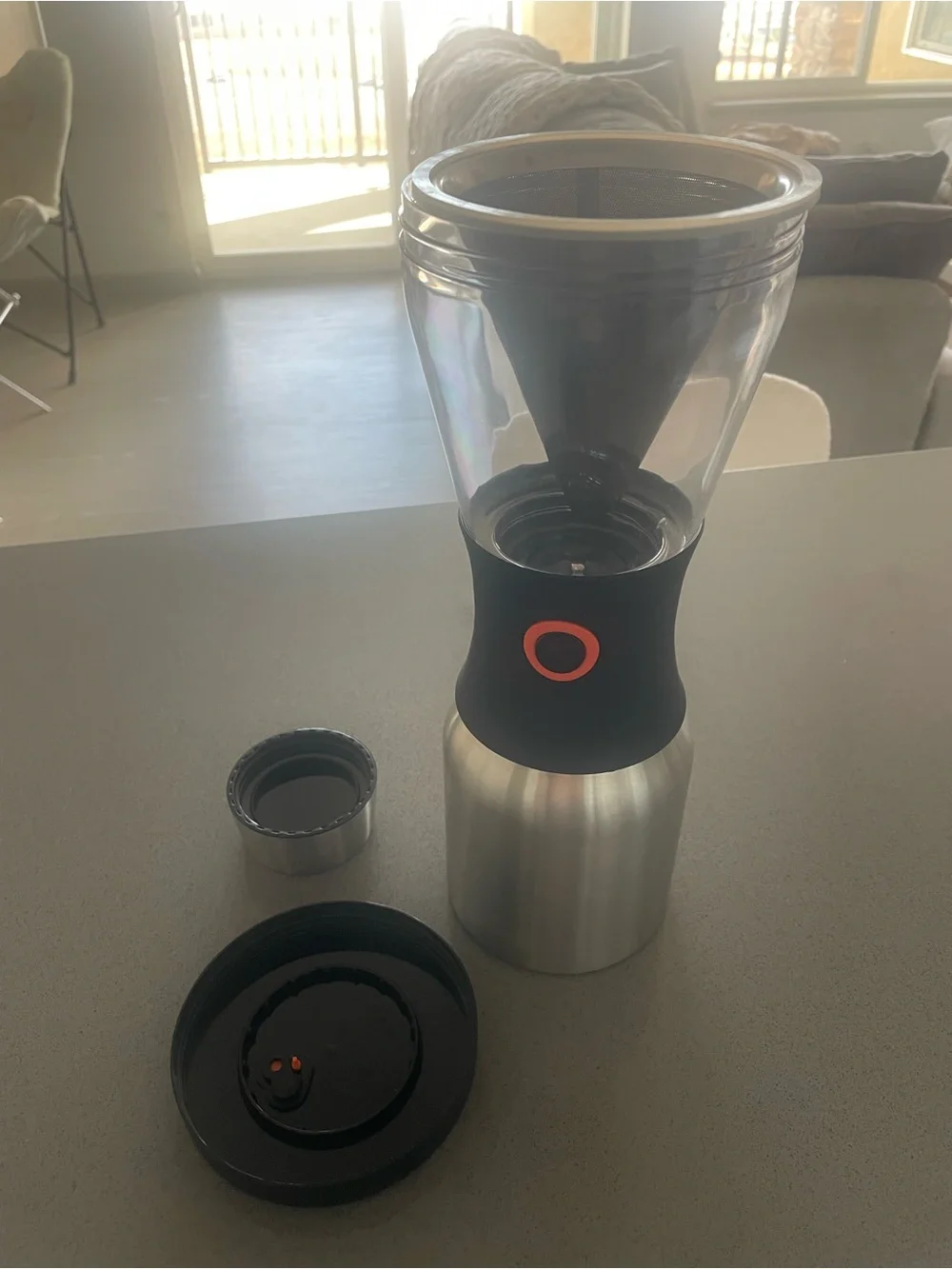 Stainless Steel Cold Brew Coffee Maker – Black & Silver
